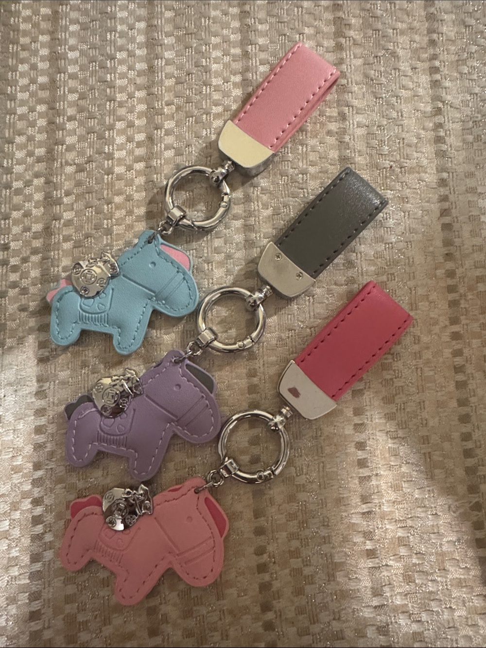 Cute Pastel Dog Keychain Charm for Kids - Pink, Lavender, Blue